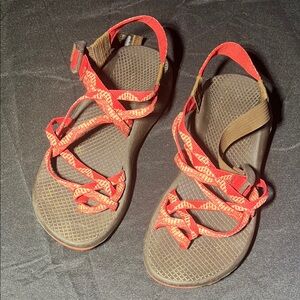 Chaco Red and Brown Strappy Sandals